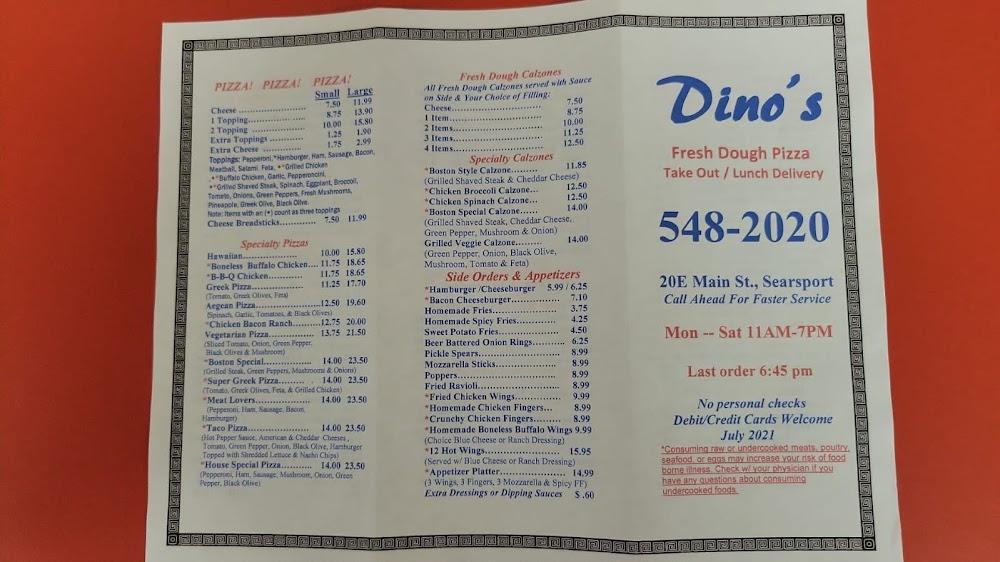 Dinos Pizza Menu image 3